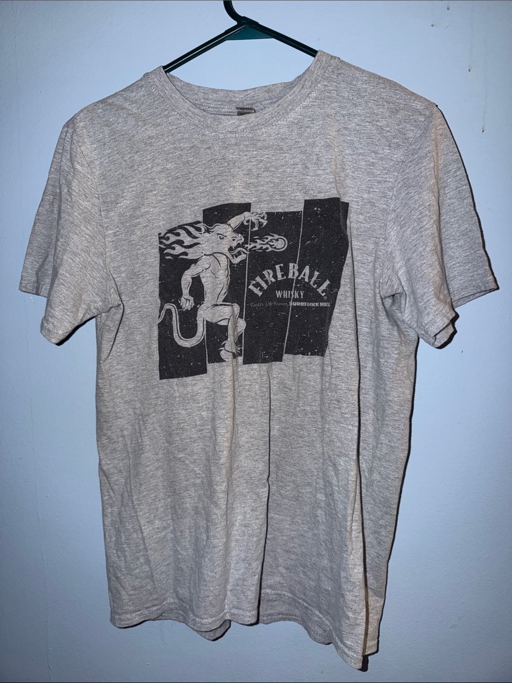 Fireball whiskey liquor brew medium sized Graphic Tee - Light Gray Men’s T-Shirt
